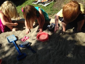 Preschoolers exploring the Sandbox.